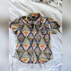 OBEY Men's Ikat Print Button Down Shirt